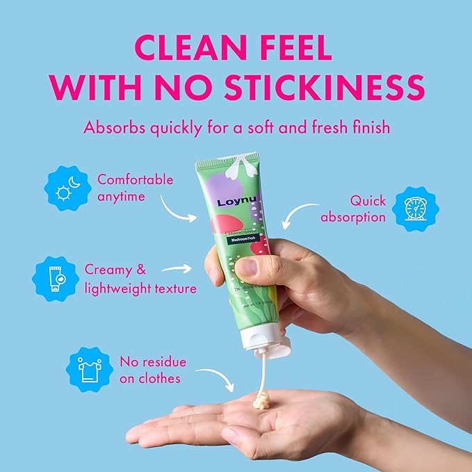 Advanced Hydration Deodorant Lotion – All-Day Odor Control Gentle Hypoallergenic Formula with Mushroom Extract Formula Aluminum-Free Paraben-Free 2Pcs