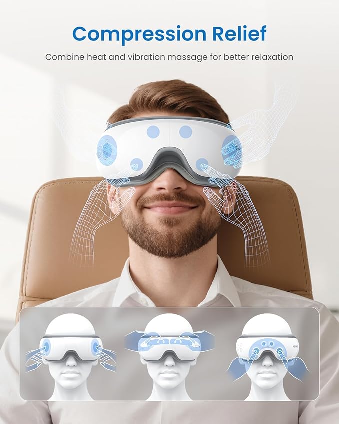 RENPHO Eye Massager with Heat Mini Thermacool Massage Gun with Heat and Cold