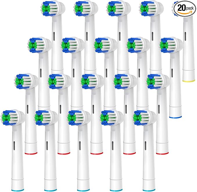 Replacement Toothbrush Heads Compatible with Oral-B Braun 20 Pcs Precision Clean Electric Toothbrush Heads Refill
