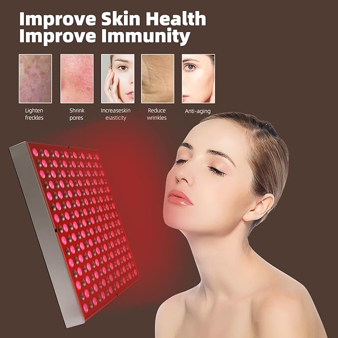 LED-Red-Light-Therapy-Device - 45W LED Panel Deep 660nm and Near-Infrared 850nm Light Combo for Skin Beauty Pain Relief of Muscles and Joints