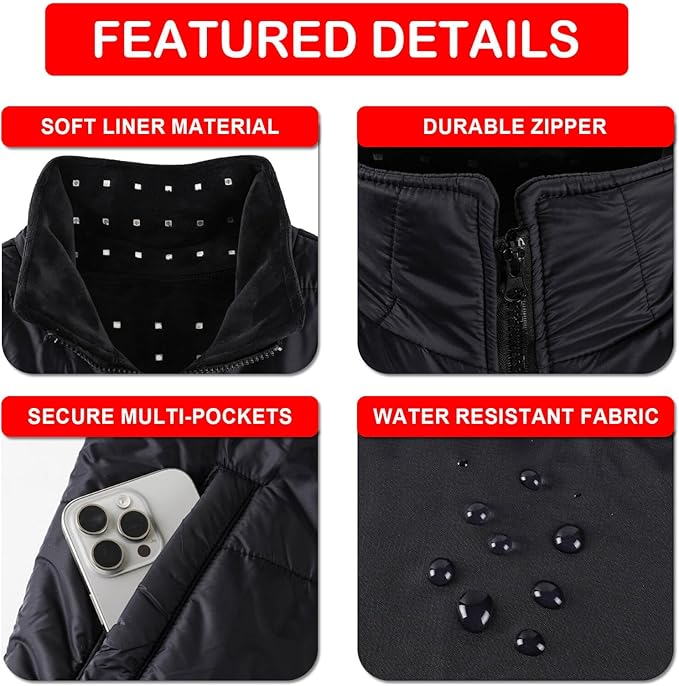 Red Light Therapy Vest for Body Cordless Infrared Light for Neck Shoulder Back &amp Abdomen Pain Relief Skin Care Postpartum Recovery