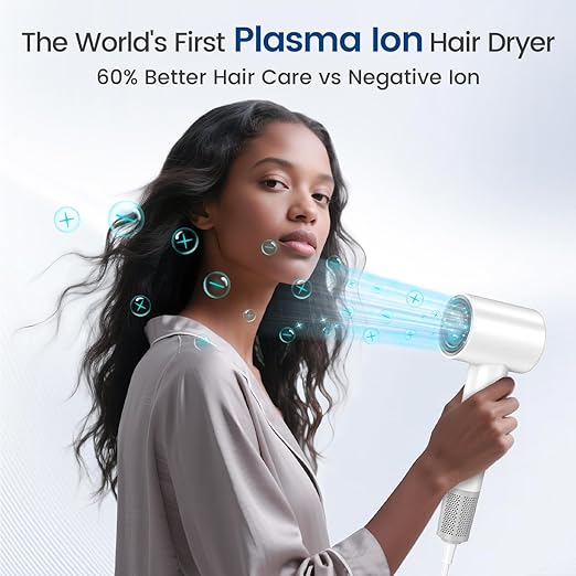 Hair Dryer with 110000 RPM High Speed 1400w Motor for 1-5min Fast Dry 3 Heat/Cool Wind Level &amp 49db Low Noise1.5 Billion Plasma &amp Travel Blow Dryer