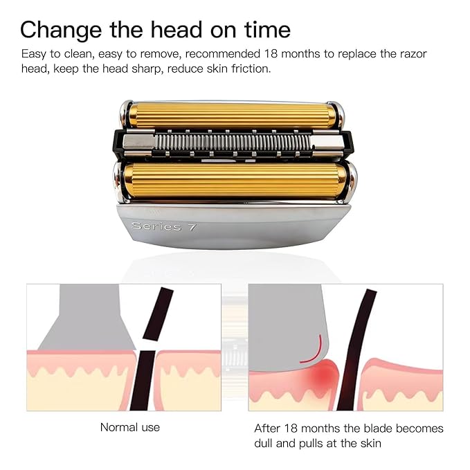 70S Silver Series 7 Men's Beard Shaver Replacement Head w/Plastic Sealed Packaging for Br-aun Pulsonic 70S Silver Replacement Blade Foil Razor Head