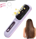 2026 New Brush Pro Brush Pro Portable Straightener Brushs for Travel with LCD Temperature Display Portable Hair Straightener Fast Heating Cordless Mini Hair Brushs (Purple)