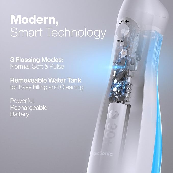 AquaSonic Water Flosser - Cordless Rechargeable Water Flossers for Teeth Cleaning - Waterproof Aqua Flosser Portable Oral Irrigator for Dental Cleaning with 5 Jet Tips – Braces Home Travel.