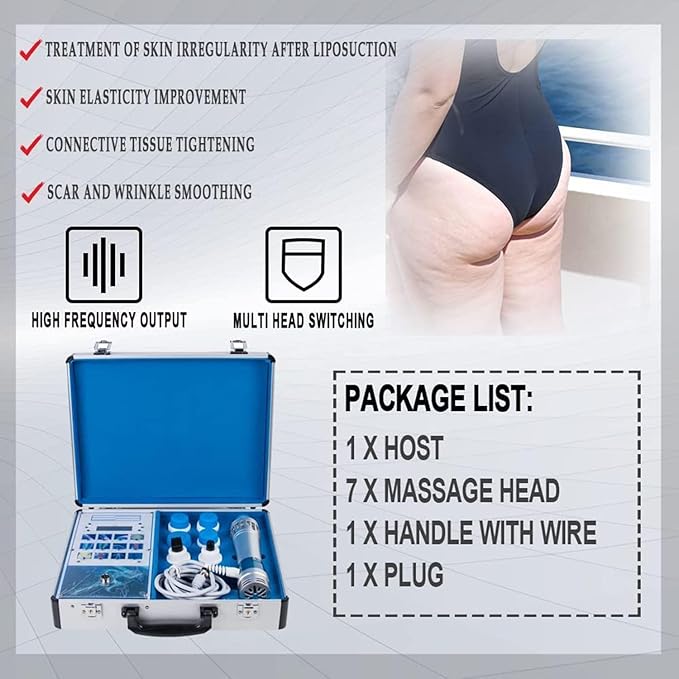 KLUFO Portable Shockwave Therapy Machine - Professional ED Treatment Machine with CE Approval Deep Tissue Percussion Body Relax Muscle Pain Relief Massager for Neck Back Shoulder Foot
