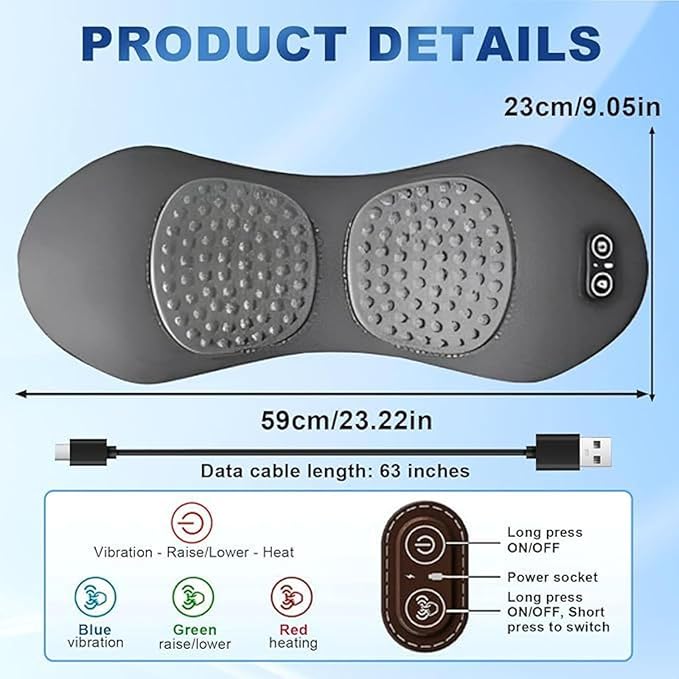 Back Massager New 3-in-1 Back Massagerwith Electric Traction Lifting &amp Heat Compress All-Round Support Relieve Neck/Shoulder Discomfort