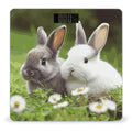 Two Little Cute Rabbits Scale with LCD Easy-to-Read Anti-Slip Weight Digital Bathroom Scale Precision Weighing Scales Sturdy Tempered Glass Body Weight Scales for Daily Use