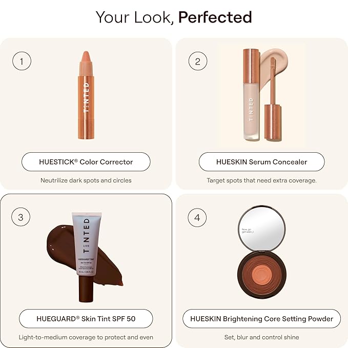 Live Tinted Hueguard Skin Tint SPF 50 - Tinted Mineral Sunscreen with Light-Medium Buildable Coverage With a Hydrating and Radiant Finish - Water and Sweat Resistant 1.35 fl oz - Shade 01