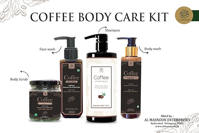 Coffee Body Wash for Exfoliating and Tan Removal | 200ml Pack of 1 | Made with Dark Arabica Coffee Beans | SLS &amp Paraben Free for Smooth Radiant Skin
