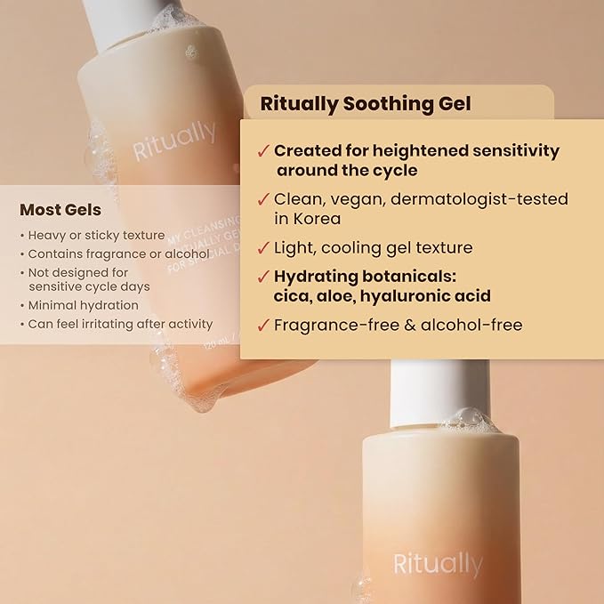 pH-Balanced Period Gel Wash – Hydrating Intimate Vulva Cleanser for Sensitive Skin PMS Comfort Formula with Hibiscus Cica &amp Amino-Acid Cleansers Fragrance-Free Cycle Care 4.05 oz