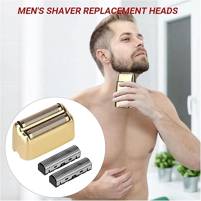 Replacement Foil and Blades Set Compatible for BaByliss PRO Barberology Cordless Metal Double Foil Shaver FXFS2(Black)