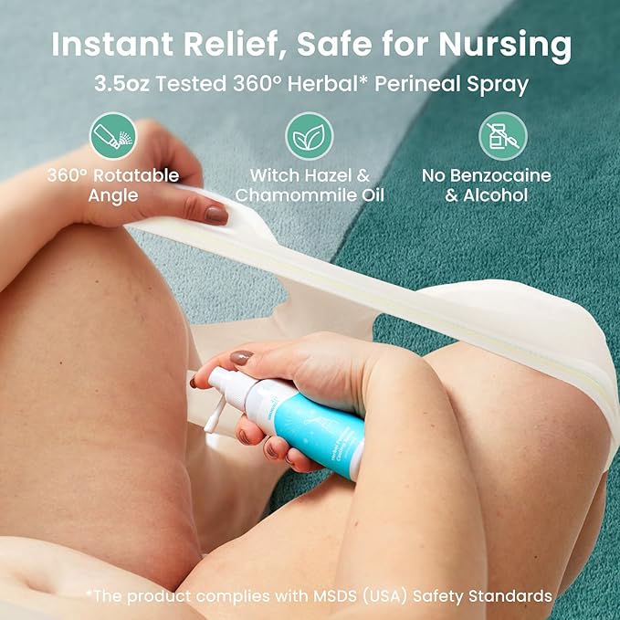 Grownsy 15pc Postpartum Essentials Recovery Kit | Postpartum Kit for Women | Includes 5 Postpartum Pads 5 Disposable Underwear 2 Ice Packs Peri Bottle Perineal Spray &amp 28 Cooling Pad Liners