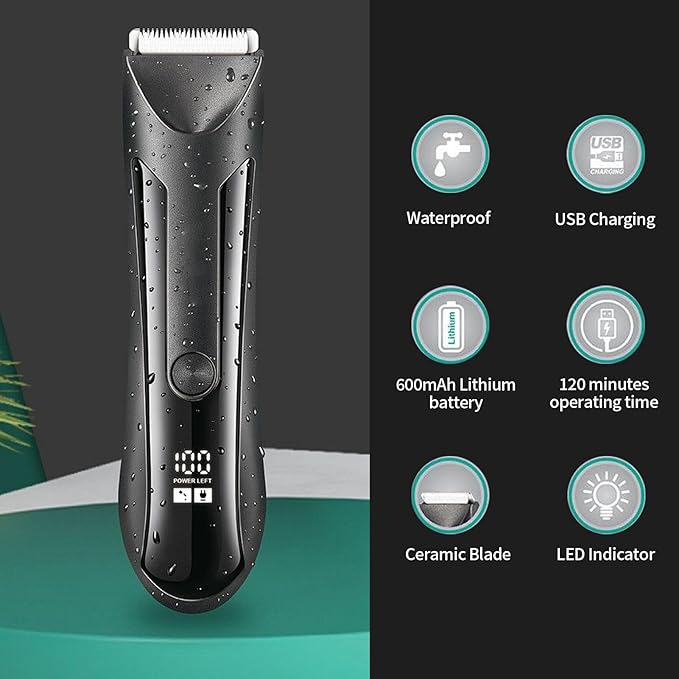 Beard Trimmer - Electric Body Hair Trimmer for Men Shaving Razor Grooming Tool with Precision Design Father Travel Nose Mustache Face Care Personal Grooming Kit for Home