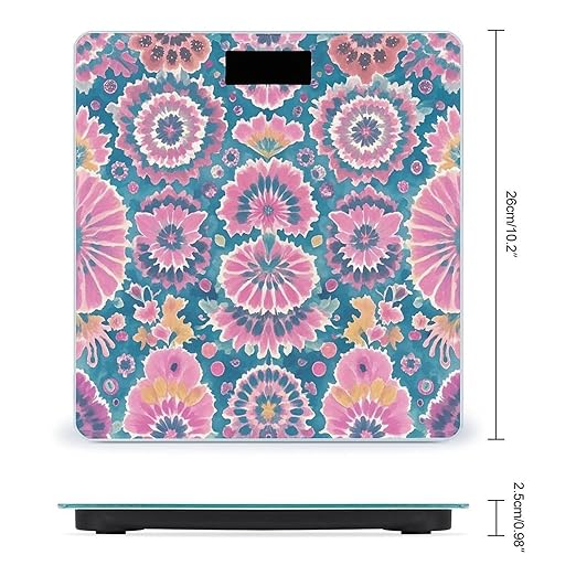 Tie Dye Printed Scale for Body Weight Smart Scales Digital Bathroom Scale High Precision Weighing Scales with Large Display Weighing Machine for People
