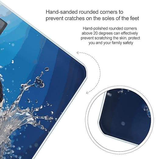 Soccer Ball Water Scale with LCD Easy-to-Read Anti-Slip Weight Digital Bathroom Scale Precision Weighing Scales Sturdy Tempered Glass Body Weight Scales for Daily Use