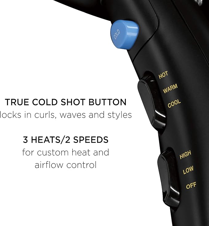 INFINITIPRO by CONAIR 1875 Watt Salon Hair Dryer for Coarse Thick Wavy Curly and Frizzy Hair