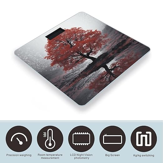 Red Tree Smart Scale for Body Weight Accurate Bathroom Scale with LED Display Digital Weight Scales Weighing Machine High Precision Scales for Bath Home
