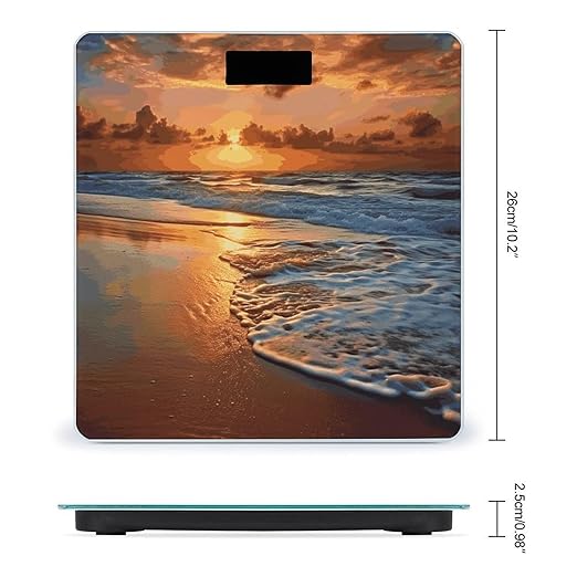 Evening Beach Sea Water Bathroom ScaleHighly Accurate Digital Weighing Machine for People Bright LED Display Weight Scale for The Aldult Home Use