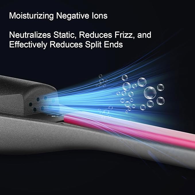 Semme Pencil Flat Iron PTC Fast Heating Cordless Hair Straightener Curler with Ultra Thin Plates for Short Hair Bangs Pixie Cuts (Black)