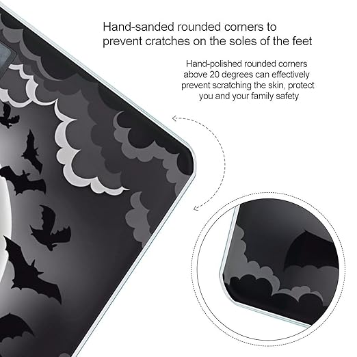 Halloween Witch Scale for Body Weight Anti-Slip Sturdy Tempered Glass Weighing Machine Highly Digital Accurate Bright LCD Bathroom Scale for Household Gift