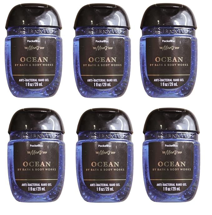 Bath and Body Works Classic Scents Pocketbac Gel Sanitizers - Pack of 6-1 oz each (Ocean)