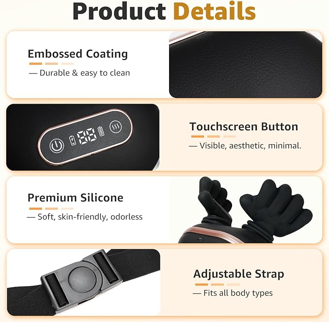 Neck and Back Massager with FingersBionic Real Palm Massager with HeatElectric Cervical Massage for Shoulder 4D Deep Tissue KneadingBalanced PressureIdeal for OfficeHomeTravel &amp Gifts (Blac