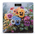 Pansy FlowersScale for Body Weight with LCD High Precision Weighing Scales Fashion Sturdy Tempered Glass Weight Scales Easy-to-Read Digital Bathroom Scale for Daily 400lb