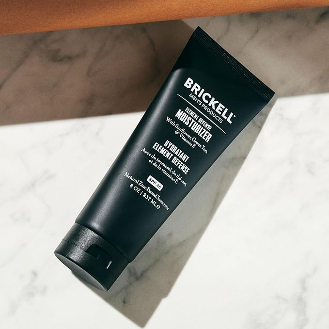 Brickell Men's Element Defense SPF45 Moisturizer for Men Natural &amp Organic Zinc Oxide Mineral Sunscreen Hydrates and Protects Skin Against UVA/UVB Rays 8 Ounce Unscented