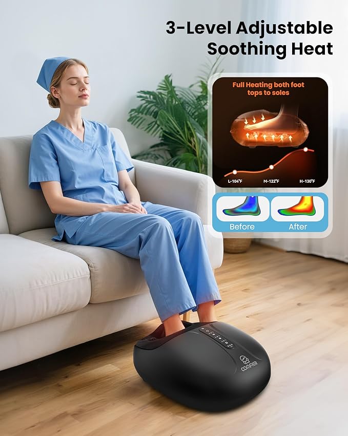 COMFIER Large Shiatsu Foot Massager with HeatSize Up to 15FSA Eligible Items &amp HSA StoreElectric Feet Massager for Plantar FasciitisNeuropathyFoot WarmerGifts for Women Men