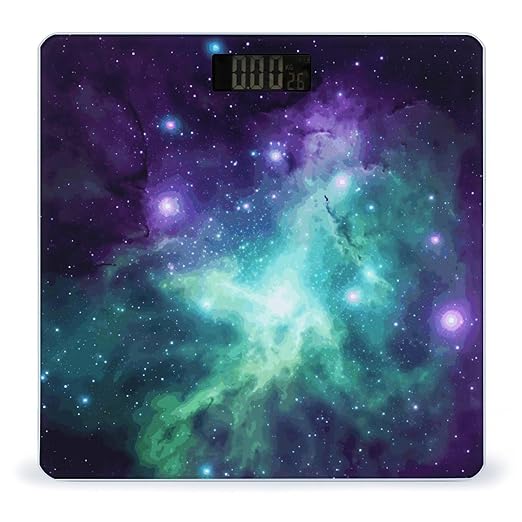 Green Blue Purple Galaxy Bathroom Scale Ultra-Bright Liquid Crystal Screen Weight Scale Accurate Bathroom Body Scales for Body Weight Bathroom Pet Home Bedroom Gift-Giving