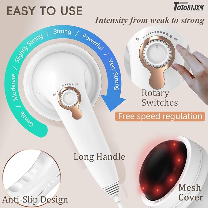 Handheld Cellulite Massager Body Sculpting Machine Lymphatic Drainage Massager Stomach Massager with Lipo Roller for Belly Fat Electric Vibrating Massage wand for Butt Waist Leg Arms Used at home.