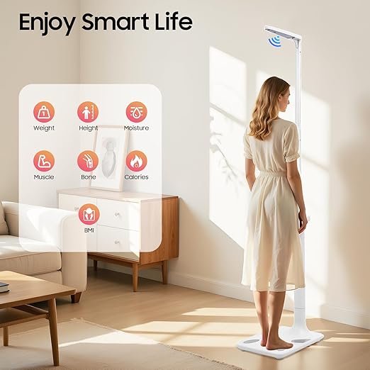 Multifunction Medical Body Weight Scale Ultrasonic Electronic Height and Weight Scale with LCD Weight Scale for Homes Gyms Beauty Salons Hospitals Schools