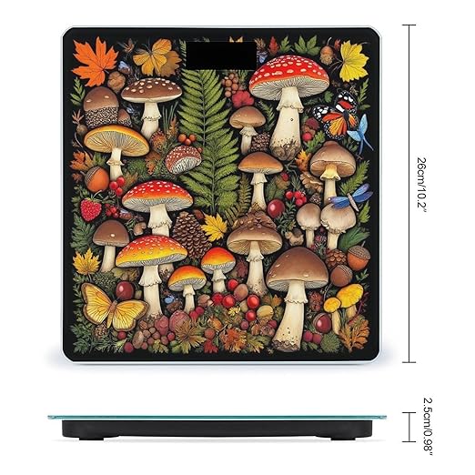 Smart Scale for Body Weight Digital Bathroom Weighing Scale Energy Saving Scale Fall Mushroom Leaves