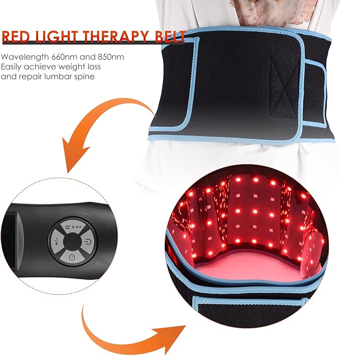 660nm LED Infrared and 850nm Near-Infrared Light Therapy pad Equipment for Pain Relief Flexible Wearable wrap deep Therapy Massager Used for Back and Shoulder Muscle Treatment