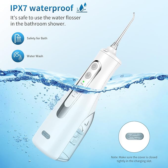 Danou1 Rotation Electric Cordless Water Pulse Rechargeable Portable for Teeth: Waterproof for Daily Teeth Cleaning Oral Irrigator for Travel &amp Home Use USB RechargeableQuiet Operation.