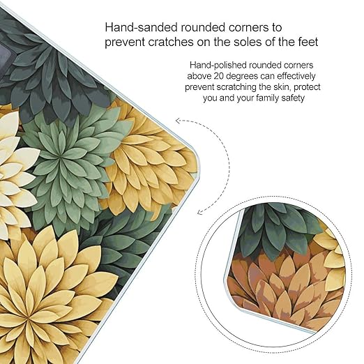 Petals Garden Leaves Scale for Body Weight Anti-Slip Digital Bathroom Scale Sturdy Toughened Glass Weighing Scales High Precision Safe Rounded Corners Smart Scales