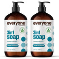 Everyone 3-in-1 Soap Body Wash Bubble Bath Shampoo 32 Ounce (Pack of 2) Pacific Eucalyptus made with Essential Oils for Men and Women