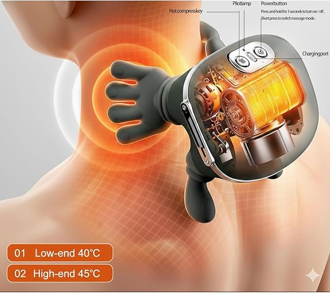 Neck Massager with Heat Shiatsu Neck and Back Massager with 4D Kneading for Shoulder and Cervical Pain Relax Muscle Tension Portable and Rechargeable for Home or Office Green