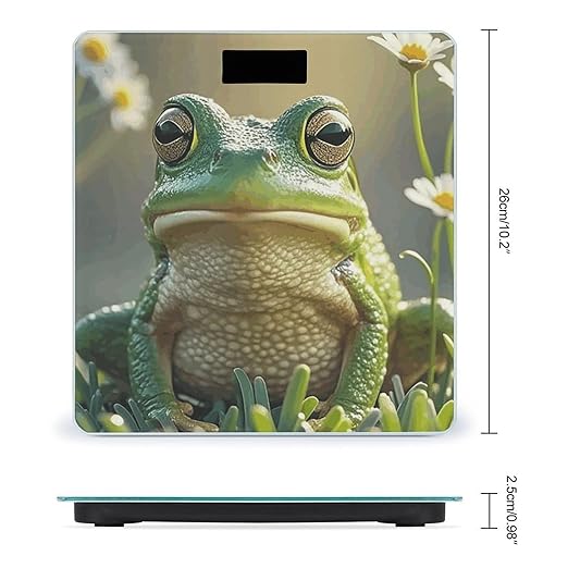 Digital Bathroom Scale for Body Weight Scale with Bright LCD Display High Accuracy Step-On Technology Auto On/Off Cute Frog Digital Scales 400 Lbs /180kg
