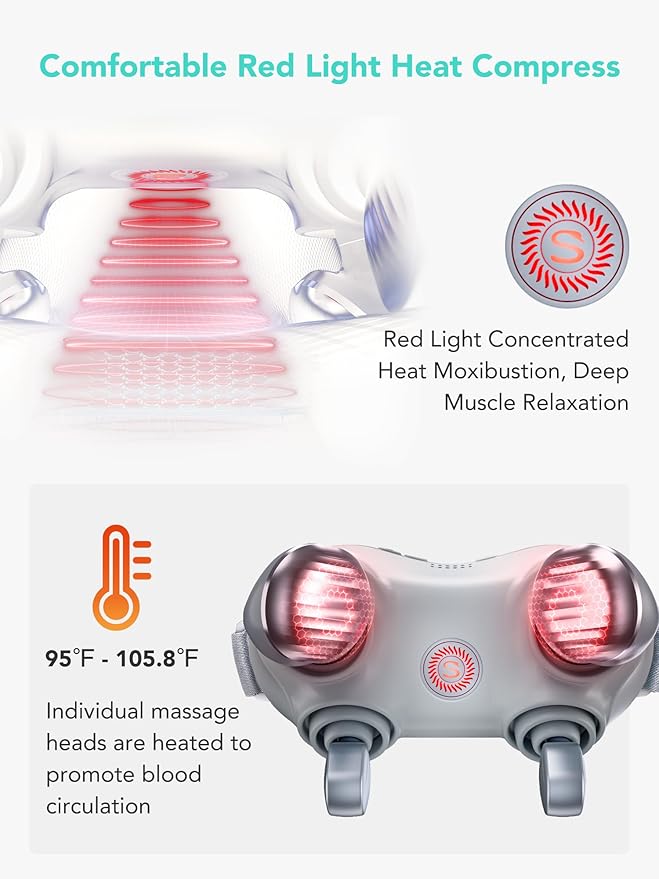 SKG Neck Massager for Pain Relief Deep Tissue Neck and Shoulder Massager with Heat Cordless and Portable Neck Pain Relief Device 4d Electric Kneading Gifts for Men and WomenH7 MAX