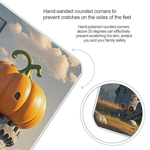 Pumpkin Tree House Bathroom Scale for Body Weight Bathroom Weighing Scales with Back Lit LED Display Sturdy Tempered Glass Body Weight Bathroom Scale 400lb Weighing