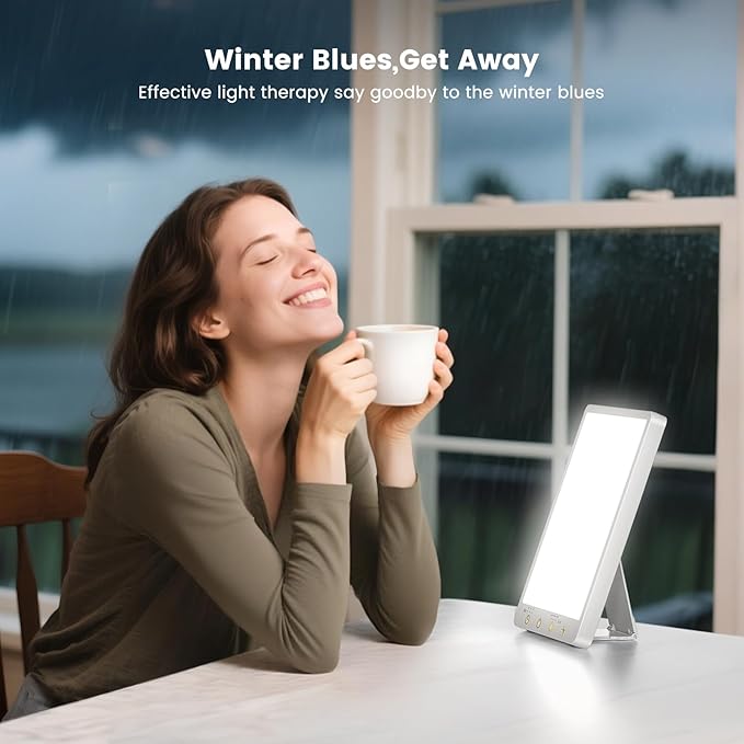 Light Therapy Lamp - 10000 Lux 3 Color Temperature &amp Wall Mount Therapy Light Touch Control Daylight Lamps with Memory Function for Home/Office Use As Lift Mood.