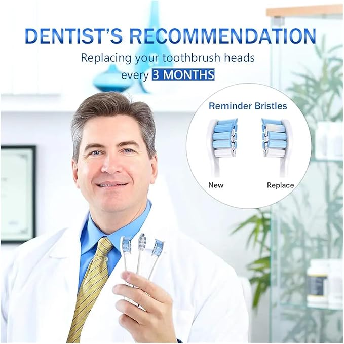 Toothbrush Heads HX9034 Compatible for HX3211 HX3281 HX6220 HX6211 HX6231 HX6250 HX6252 HX9322 HX9331 HX9334 HX6253 HX6530(Brown)