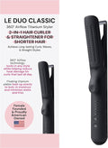 L'ANGE HAIR Le Duo Standard 360° Airflow 2 in 1 Straightener and Curler | 1 Inch Curling Wand &amp Titanium Flat Iron with 3.5 Plates | Hair Straightener &amp Curler for Short to Medium Hair (Black
