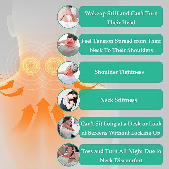 Vitality Magic Pro 2.0 Neck Massager - Upgraded Neck Massager【4 Heated Heads】【6 Massage Modes】【14 Adjustable Gears】 Ergonomic Design Portable Lightweight (1 PC)