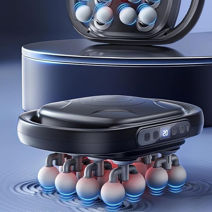 16-Head Massage Gun Set Deep Tissue Percussion Muscle Massager with 20 Speeds &amp 9 Modes Quiet Massage Gun for Back Neck Shoulders Legs Foot Full Body Pain Relief &amp Relaxation