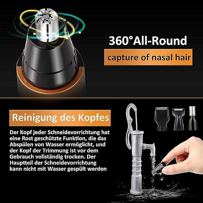 Nose Hair Trimmer for Men-Professional Painless Ear and Nose Hair Trimmer for Men Women Electric Nose Hair TrimmerWaterproof Dual Edge Blades for Easy Cleansing