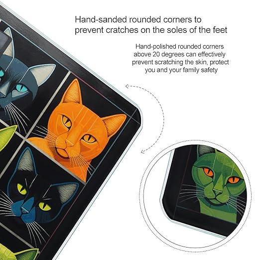 Cat Collage Pictures Scale for Body Weight Precision Bathroom Weighing Scales with Back Lit LCD Display Sturdy Tempered Glass Body Weight Scales Digital Bathroom Scale 400lb