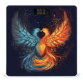 Fire and Water Phoenix Bathroom Scale Large LCD Backlight Display Digital Scale Rounded Corners Body Scales Automatic Power On/Off Bathroom Scales for Home Bedrooms